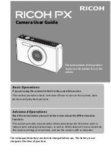 Ricoh PX manual. Camera Instructions.